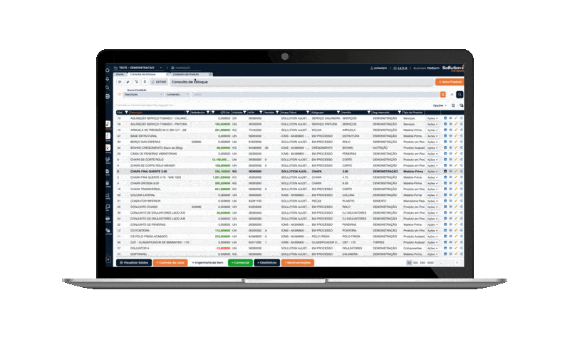 Indicadores no ERP Company